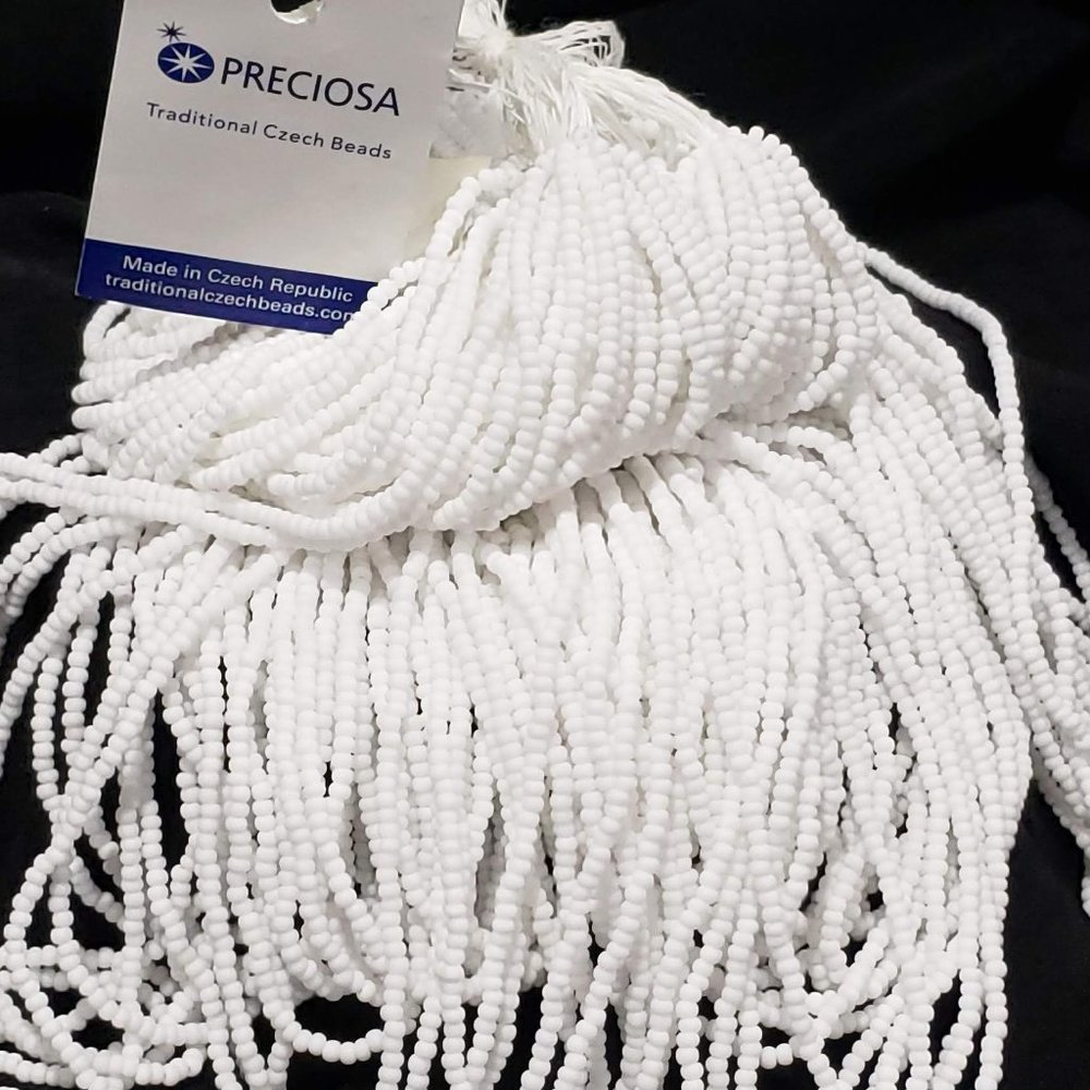Preciosa Traditional Czech Beads - 11/0 - NWT- Opaque White- 12 Hanks (1 pound)